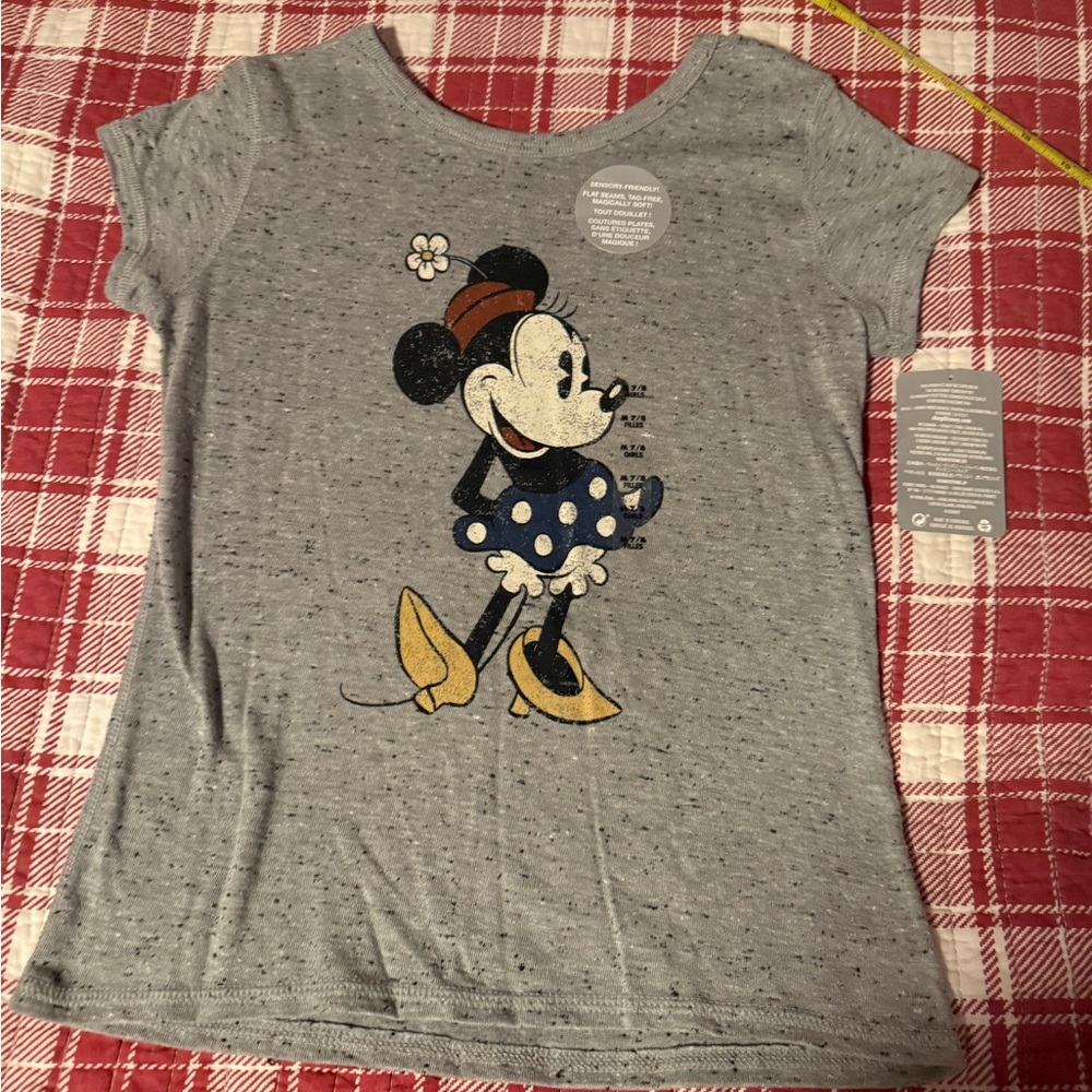 Disney Minnie Mouse Gray and Yellow Kids Tee